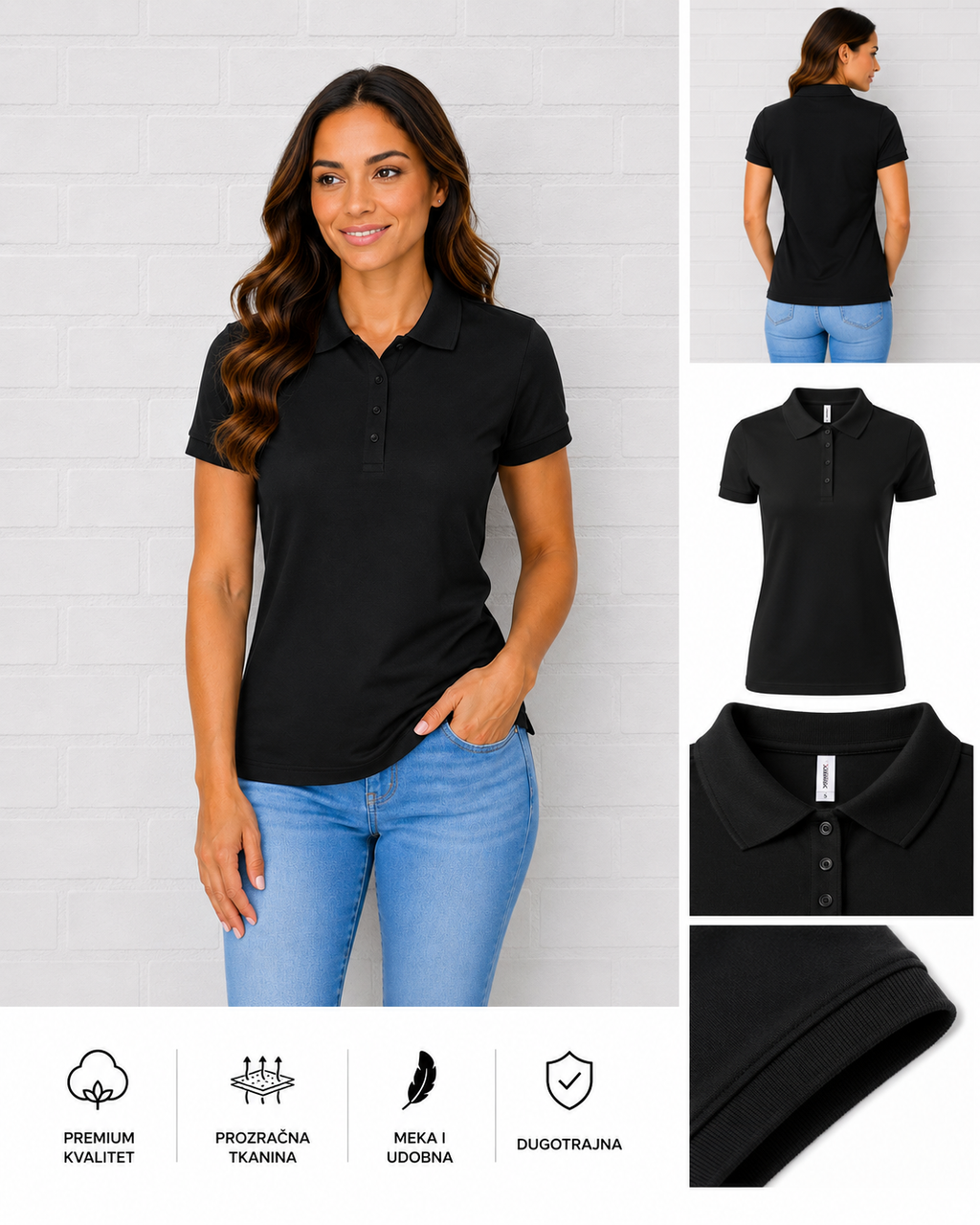 Ženska POLO majica BLACK