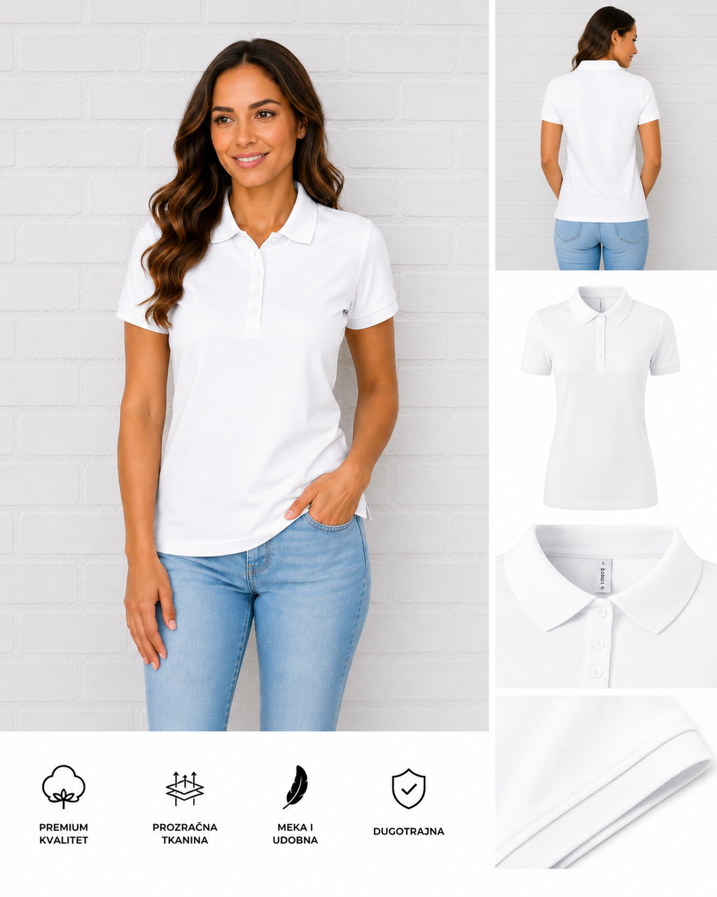 Ženska POLO majica WHITE