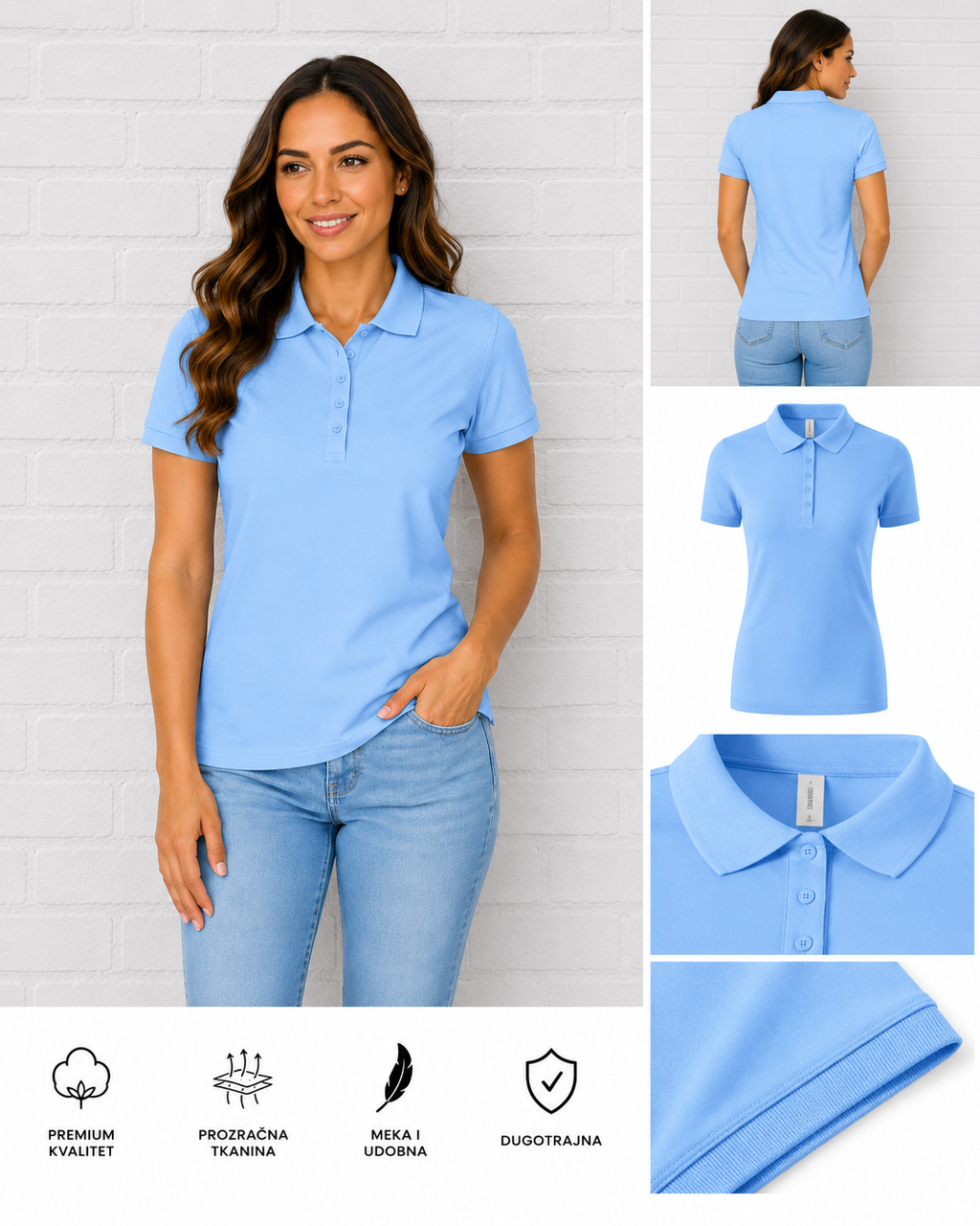 Ženska POLO majica BABY BLUE